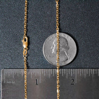 18k Yellow Gold Diamond Cut Cable Link Chain (1.90 mm)