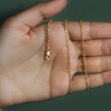 18k Yellow Gold Diamond Cut Cable Link Chain (1.90 mm) thumbnail 8