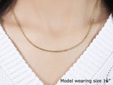 18k Yellow Gold Diamond Cut Cable Link Chain (1.90 mm) thumbnail 9