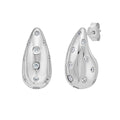 925 sterling silver raindrop ring with cubic zirconia stones