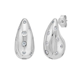 925 sterling silver raindrop ring with cubic zirconia stones thumbnail 1