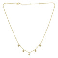 14K yellow gold flower necklace with diamond accents in the petals