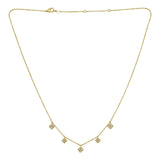 14K yellow gold flower necklace with diamond accents in the petals thumbnail 1