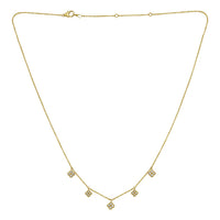 14K Yellow Gold Diamond Flower Necklace