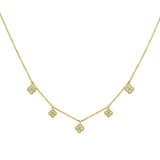 14K Yellow Gold Diamond Flower Necklace thumbnail 2