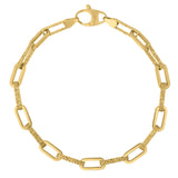 14k Yellow Gold Diamante Paperclip Chain Bracelet (4.00 mm) thumbnail 2