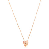 14K rose gold scribbles heart pendant necklace with open heart shape thumbnail 1