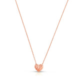 14k Rose Gold High Polish Scribbles Heart Necklace thumbnail 2