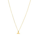 14K yellow gold whale tail pendant necklace with polished flukes