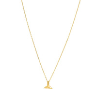 Whale Tail Necklace in 14K Yellow Gold