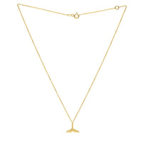 Whale Tail Necklace in 14K Yellow Gold