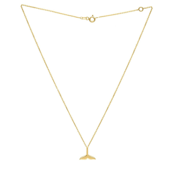 Whale Tail Necklace in 14K Yellow Gold