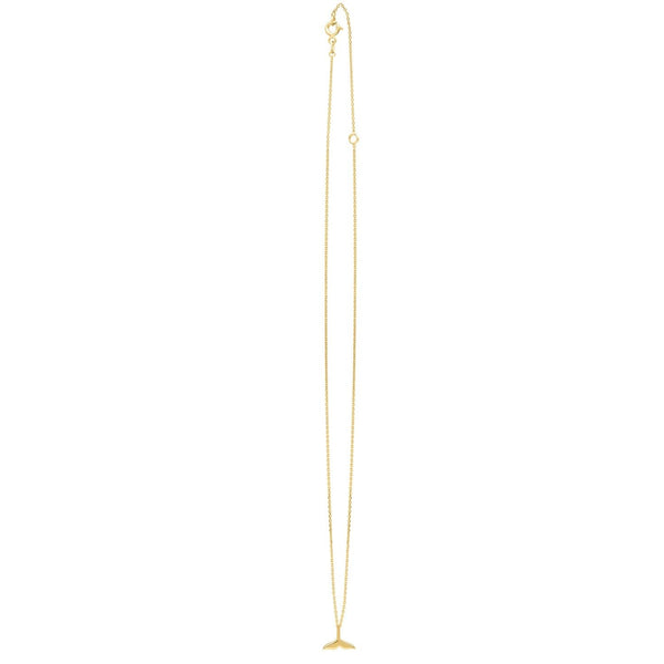 Whale Tail Necklace in 14K Yellow Gold