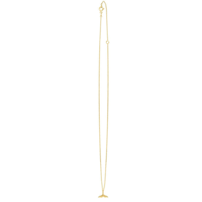 Whale Tail Necklace in 14K Yellow Gold
