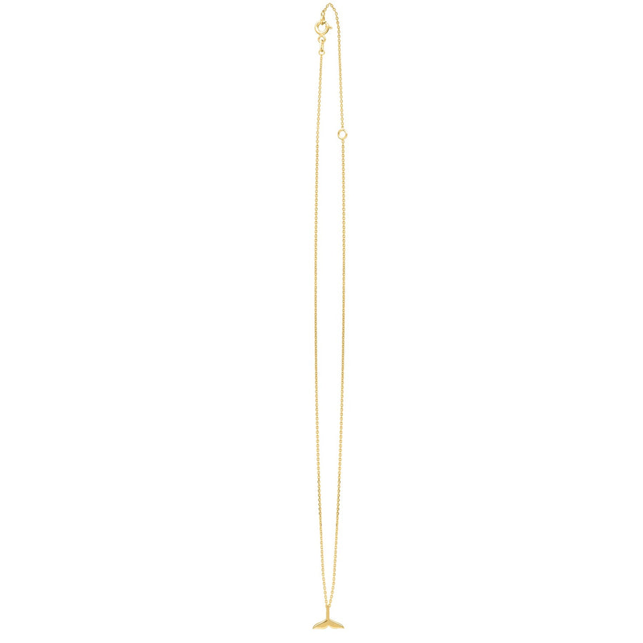 Whale Tail Necklace in 14K Yellow Gold