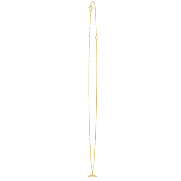 Whale Tail Necklace in 14K Yellow Gold