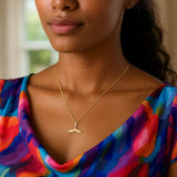 Whale Tail Necklace in 14K Yellow Gold thumbnail 5