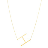 14K yellow gold initial H pendant necklace with polished finish thumbnail 1