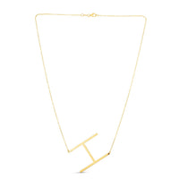 14K Yellow Gold Yours Truly Large Initial H Necklace