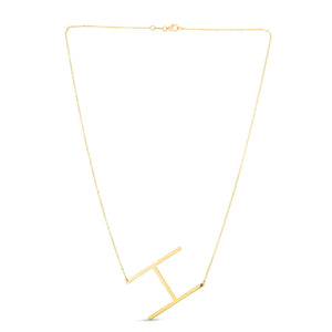 14K Yellow Gold Yours Truly Large Initial H Necklace