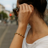 14K Yellow Gold Polished Pebble Bead Bracelet (6.00 mm) thumbnail 3