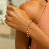 14K Yellow Gold Polished Pebble Bead Bracelet (6.00 mm) thumbnail 4