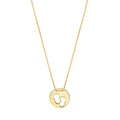 10K yellow gold baby footprints pendant necklace with raised footprint detail
