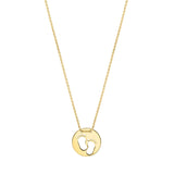 10K yellow gold baby footprints pendant necklace with raised footprint detail thumbnail 1