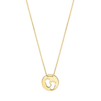 Baby Footprints Necklace in 10K Yellow Gold