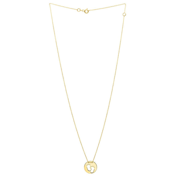 Baby Footprints Necklace in 10K Yellow Gold