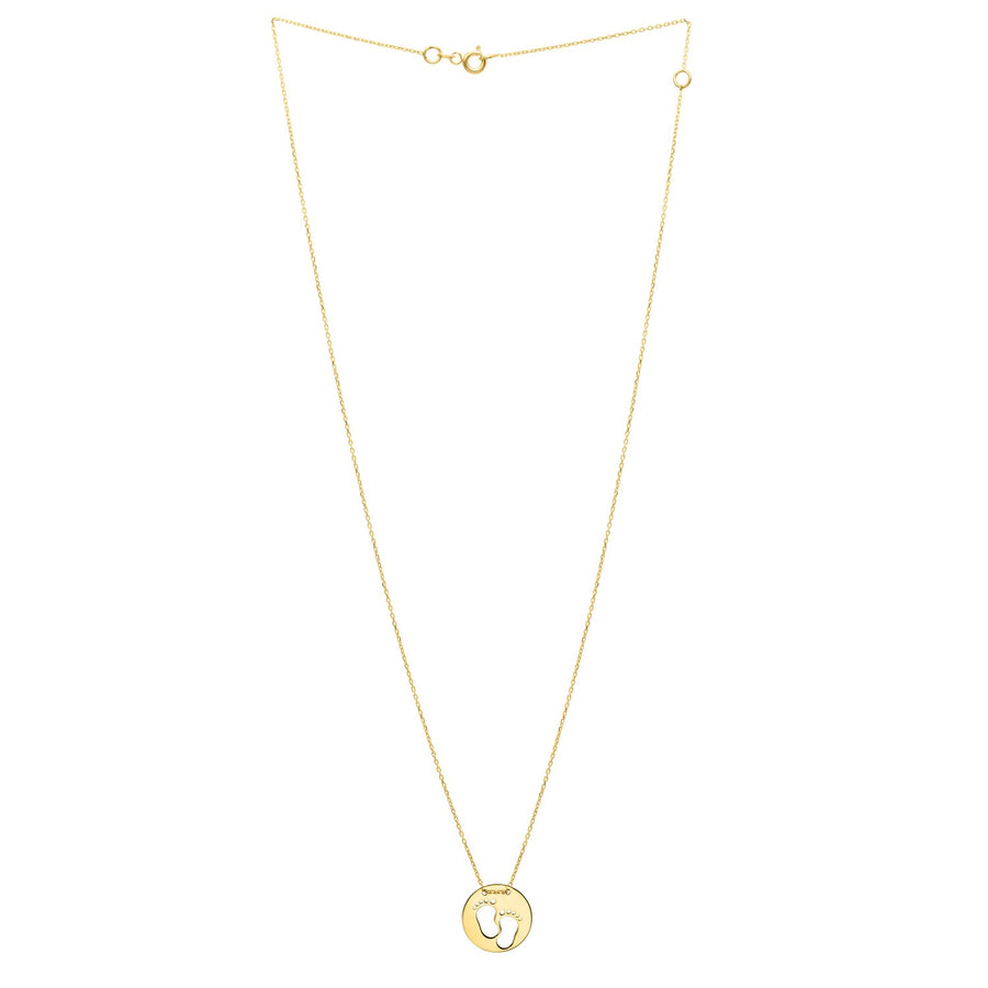 Baby Footprints Necklace in 10K Yellow Gold