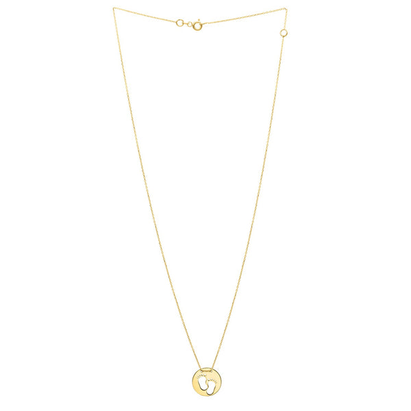 Baby Footprints Necklace in 10K Yellow Gold