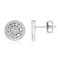 925 sterling silver ring with halo-set cubic zirconia stones