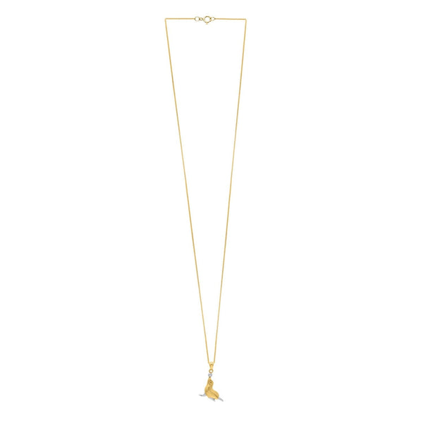 Seal Necklace in 10k Two Tone Gold