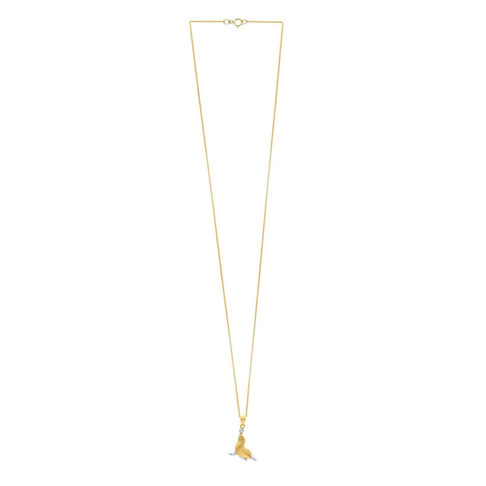 Seal Necklace in 10k Two Tone Gold