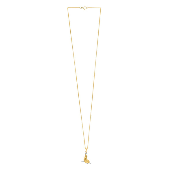 Seal Necklace in 10k Two Tone Gold