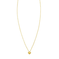 14K Yellow Gold Puffed Mini Clover Pendant Necklace