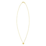 14K Yellow Gold Puffed Mini Clover Pendant Necklace thumbnail 2