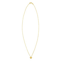 14K Yellow Gold Puffed Mini Clover Pendant Necklace