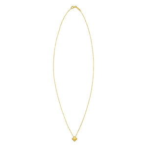 14K Yellow Gold Puffed Mini Clover Pendant Necklace