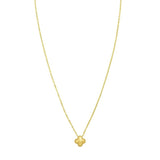 14K Yellow Gold Puffed Mini Clover Pendant Necklace thumbnail 3