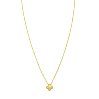 14K Yellow Gold Puffed Mini Clover Pendant Necklace