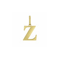 14K yellow gold initial Z charm pendant with polished solid gold letter