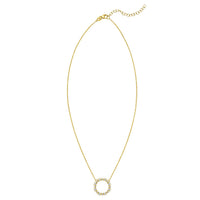 14K Yellow Gold Diamon Oro Circle Necklace