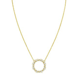 14K Yellow Gold Diamon Oro Circle Necklace thumbnail 2