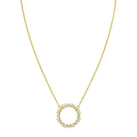 14K Yellow Gold Diamon Oro Circle Necklace