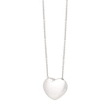 925 sterling silver rhodium plated puffy heart pendant necklace thumbnail 1