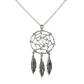 925 sterling silver necklace with dream catcher pendant on 17 inch chain