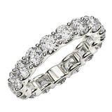 14K white gold eternity ring with round diamond stones thumbnail 1