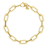 14k Yellow Gold Diamante Paperclip Chain Bracelet (7.00 mm) thumbnail 2